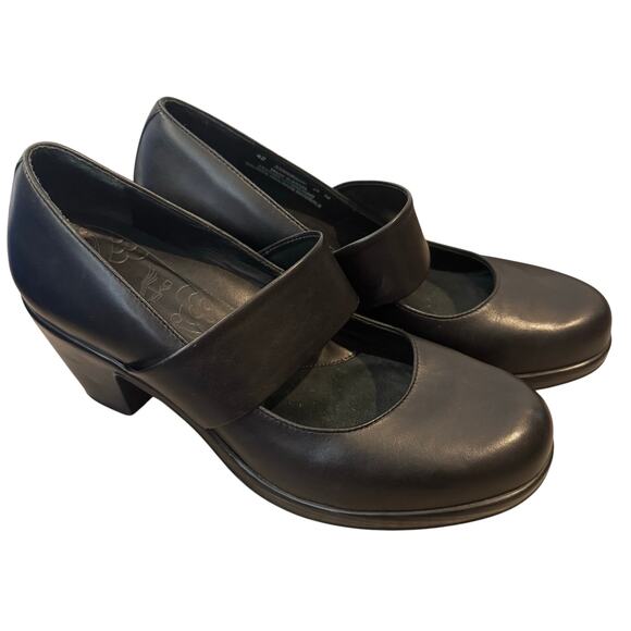 Dansko Black Leather Mary Jane Mules - Picture 1 of 11